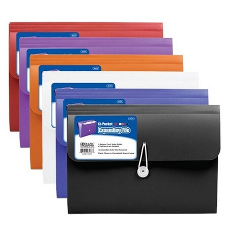 Bazic Products Bazic    13-Pocket Letter Size Poly Expanding File 6PK BA36454